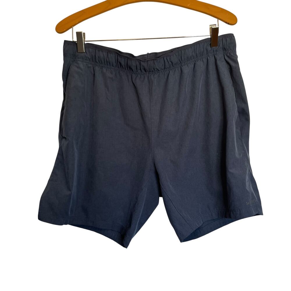 SKORA Qwick Dry Athletic Shorts Blue Drawstring Pull On Running Gym Workout L